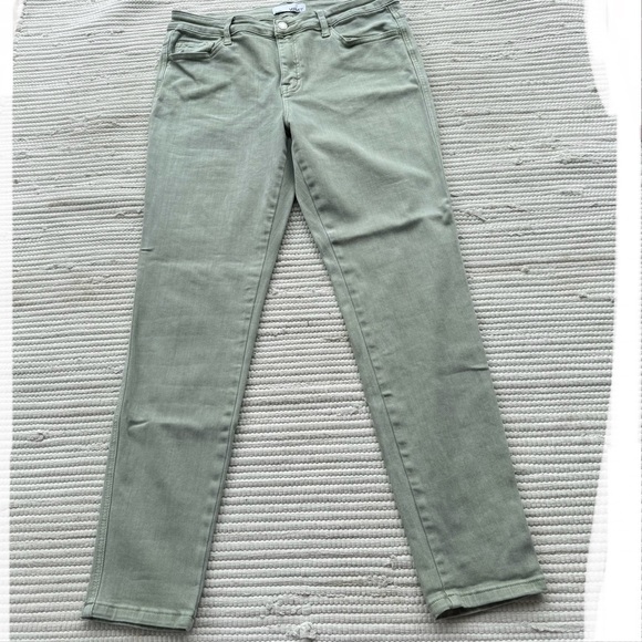 VERVET by Flying Monkey high rise vintage crop skinny jeans olive green size 31 - Picture 3 of 8